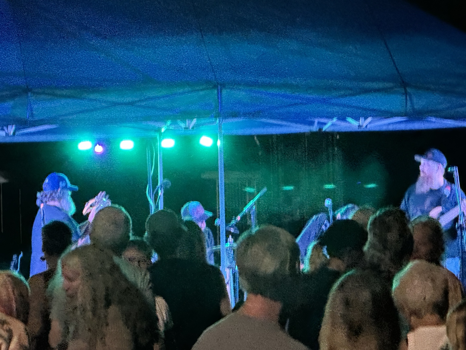 The live band performing for the evening crowd
